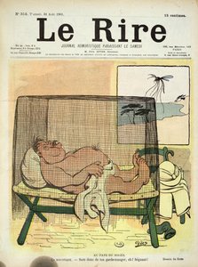 Ochrona przed komarami w koloniach, z Le Rire, 31 sierpnia 1901 autorstwa French School