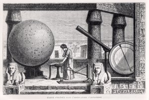 Ptolemeusz (ok.90-168) (Klaudiusz Ptolemeusz) w Obserwatorium w Aleksandrii, z La Vie des Savants Illustres Louisa Figuiera autorstwa French School