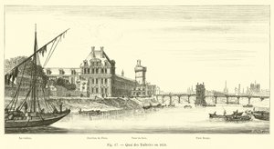 Quai des Tuileries w 1650 r autorstwa French School