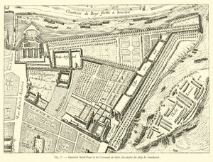Quartier Saint-Paul et de lArsenal en 1650, fac-simile du plan de Gomboust  autorstwa French School