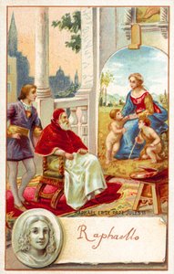 Rafael i papież Juliusz II (chromolitho) autorstwa French School