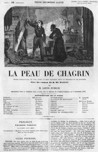 Raphael de Valentin i sklepikarz, ilustracja z „La Peau de Chagrin”, dramat zaadaptowany z powieści Honore de Balzac (1799-1850) autorstwa French School