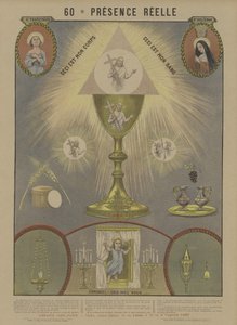 Rzeczywista obecność Chrystusa w Eucharystii (kolor lito) autorstwa French School