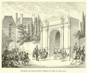 Przyjęcie Ludwika XVIII w Hotel de Ville, 29 sierpnia 1814 r. autorstwa French School