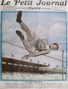 Rekordowy skok wzwyż na 8. Igrzyskach Olimpijskich, Paryż, 1924, ilustracja na okładce z Le Petit Journal 20 lipca 1924