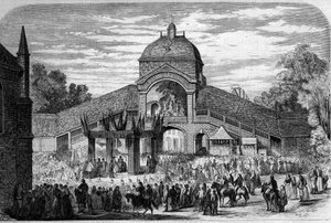 Ceremonia religijna - 15 sierpnia 1858: Msza Wniebowzięcia Najświętszej Maryi Panny przy ołtarzu Pelerinów św. Anny d