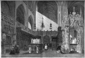 Architektura sakralna: widok chóru kościoła (1513-1532) Brou, Ain (01) autorstwa French School