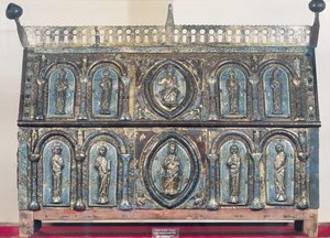 Relikwiarz św. Viance, Szkoła Limousin, ok. 1230-50 (złocona miedź i emalia champleve) autorstwa French School