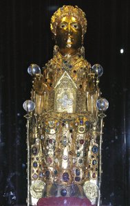 Relikwiarz św. Foy, ok. 980 (złoto, srebro, drewno, kamienie szlachetne i półszlachetne) (patrz także 121295 i 245222)
