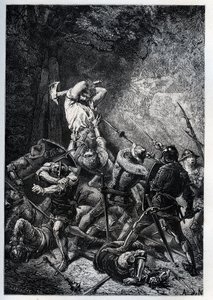 Representation du Grand Ferre (lub Ferret) (ok. 1330-ok. 1358) pikard bohater wojny stuletniej” (Wojna stuletnia: Portret francuskiego bohatera Big Ferre) - rycina z „” L