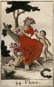 Reprezentacja Flory (Flora), bogini kwiatów. (Flora, bogini kwiatów i pora wiosny) Z „Mythologie de la jeunesse” Pierre