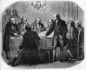Reprezentacja domu gier za Ludwika XV. Grawer w „Historii prostytucji i rozpusty wśród wszystkich narodów świata od starożytności do dnia dzisiejszego” autorstwa dr Th. -F. Debray autorstwa French School