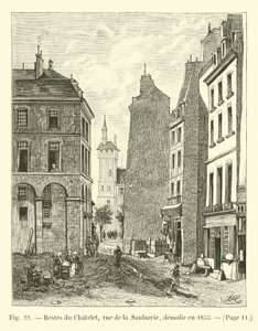Pozostałości Chatelet, rue de la Saulnerie, zburzone w 1855 r. autorstwa French School