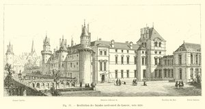 Rekonstrukcja północno-zachodnich fasad Luwru, ok. 1610 autorstwa French School