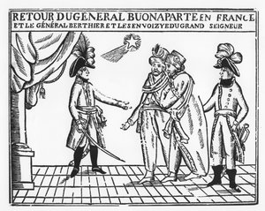 Powrót generała Bonaparte do Francji (grafika) autorstwa French School