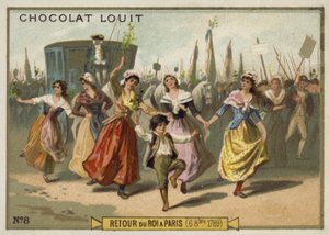 Powrót króla Ludwika XVI do Paryża, rewolucja francuska, 6 października 1789 autorstwa French School