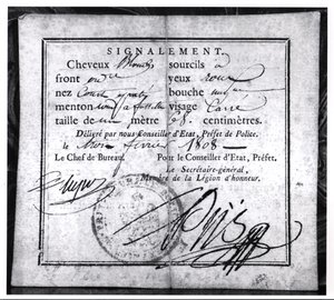 Rewers karty bezpieczeństwa, 1808 (pióro i atrament na papierze) autorstwa French School