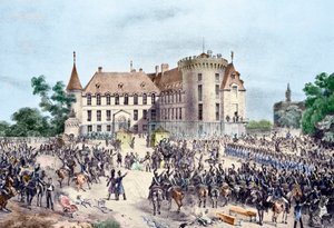 Rewolucja 1830, Karol X przedstawia Gwardii Narodowej (grafika) autorstwa French School