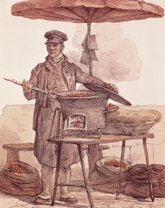 Sprzedawca pieczonych kasztanów, druk, Francja autorstwa French School