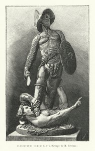 Walki gladiatorów rzymskich (rycina) autorstwa French School