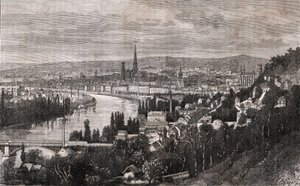 Rouen - Seine-Maritime - rycina w „La France illustree: geografia, historia, administracja statystyczna” autorstwa V.A. Słodowo-Brązowy. 1884 autorstwa French School