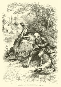 Rousseau i Madame dEpinay autorstwa French School