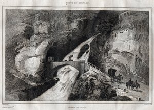 Route du Simplon - Grawer z „” Malownicze Włochy”” M. de Norvins, Ch. Nodier 1834-1836. autorstwa French School