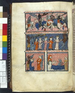 Royal 19 C. 1, f.204v Diabolic Temptations, ilustracja z „Le Breviari d