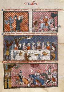 Royal 19 C. I fol.204 Diaboliczne pokusy, z Le Breviari d