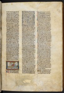 Royal MS 14 E. III, f.58r, ilustracja z "Estoire del Saint Graal, La Queste del Saint Graal, Morte Artu", ok. 1315-25 (welin) autorstwa French School