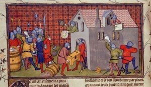 Royal MS 20 CVII f.41v, Grabież domu (welin) autorstwa French School