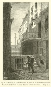 Rue de la Vieille-Lanterne i brama, w której w 1855 r. znaleziono zwłoki Gerarda de Nerval, zburzone w tym samym roku autorstwa French School
