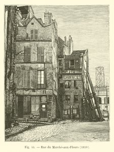 Rue du Marche-aux-Fleurs, 1859 autorstwa French School
