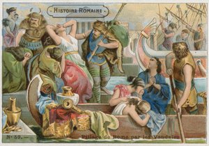 Sack of Rome przez Wandalów, 455 autorstwa French School