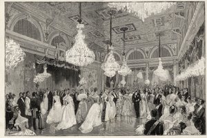 Sadi Carnot (1837-1894) Prezydent Francji w latach 1887-1894 wraz z żoną w pałacu Elizejskim - Sadi Carnot, prezydent Republiki Francuskiej z żoną - Święto Prezydencji - nowa sala balowa w Palais de L
