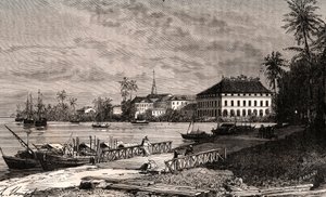 Sajgon - Wietnam - Ho-Chi-Minh City (Ho Chi Minh City) - rycina w „La France illustree: geografia, historia, administracja statystyczna” autorstwa V.-A. Słodowo-Brązowy. 1884 autorstwa French School