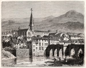 Saint-Antonin-Noble-Val (Saint Antonin Noble Val) - Langwedocja-Roussillon-Midi-Pyrenee - rycina w „Ilustracja Francji: geografia, historia, administracja statystyczna” autorstwa V.A. Słodowo-Brązowy. 1884 autorstwa French School