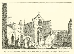 Saint-Denis de la Chartre, ok. 1660, po rycinie Israela Sylvestre autorstwa French School