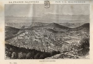 Saint-Etienne (Saint Etienne) - grawerowanie w „” France illustree: geografia, historia, administracja statystyczna”” autorstwa V.-A. Słodowo-Brązowy. 1884 autorstwa French School