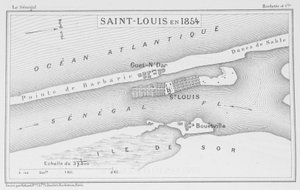 Saint-Louis w 1854, ilustracja z "Le Senegal...", Louis Leon Faidherbe, 1854 autorstwa French School
