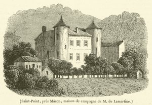 Saint-Point, niedaleko Macon, wiejska rezydencja Madame de Lamartine (rycina) autorstwa French School