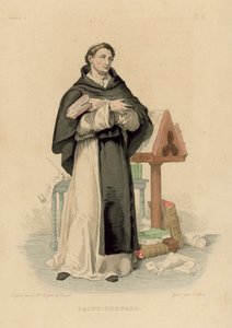 Św. Bernard (kolorowy grawerunek) autorstwa French School