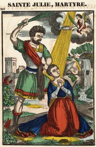 Św. Julia, męczeństwo, XIX w. wizerunek kręgosłupa. autorstwa French School