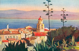 Saint Tropez: Ucieczka do zatoki (kolorowa litografia) autorstwa French School