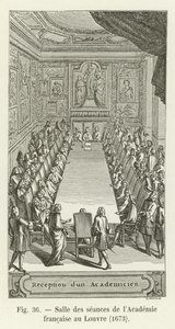 Sala posiedzeń Akademii Francuskiej w Luwrze, 1673 autorstwa French School