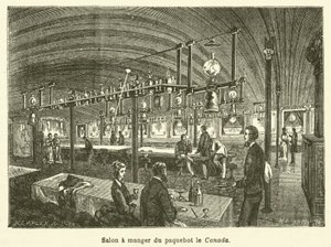 Jadalnia liniowca Kanada (grafika) autorstwa French School