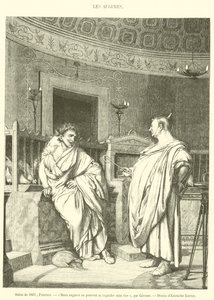 Salon 1861, Malarstwo, Dwóch wróżbitów nie może patrzeć na siebie bez śmiechu (grafika) autorstwa French School
