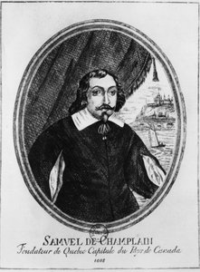 Samuel de Champlain (1570-1635), rycina anonimowa. autorstwa French School