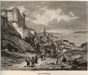 Saumur departament Maine-et-Loire, w regionie Pays de la Loire - rycina w „Francja ilustracyjna: geografia, historia, administracja statystyczna” autorstwa V.-A. Słodowo-Brązowy. 1884 autorstwa French School