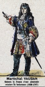 Sébastien Le Prestre de Vauban (1633-1707), marszałek Francji. W „Galeriede Kings and Queens of France and znakomitych postaciach od 1643 do 1895”” Obraz epinal. autorstwa French School
